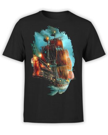 0069 Pirates of the Caribbean T Shirt Pirate Ship Front