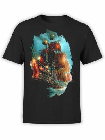 0069 Pirates of the Caribbean T Shirt Pirate Ship Front