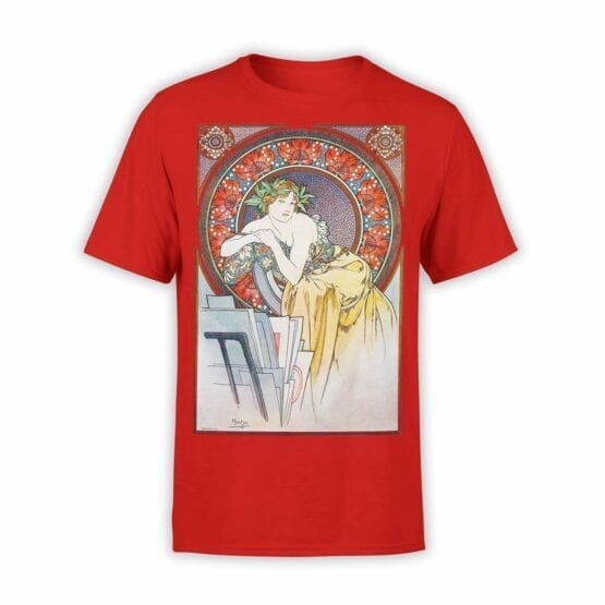 Art T-Shirts "Alphonse Mucha. Art Nouveau Muse". Mens Shirts.
