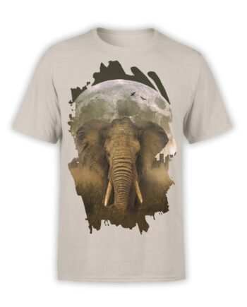 Elephant T-Shirts "Elephant and Moon". Mens Shirts.