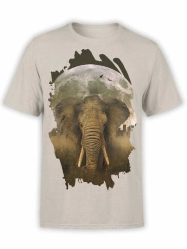 Elephant T-Shirts "Elephant and Moon". Mens Shirts.