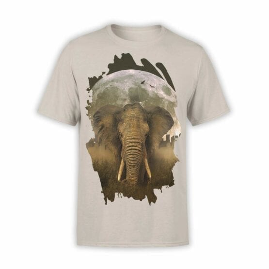 Elephant T-Shirts "Elephant and Moon". Mens Shirts.