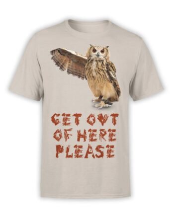 Owl T-Shirt "Get Out". Mens Shirts.