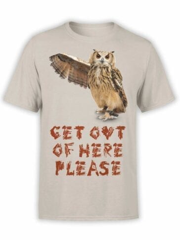 Owl T-Shirt "Get Out". Mens Shirts.