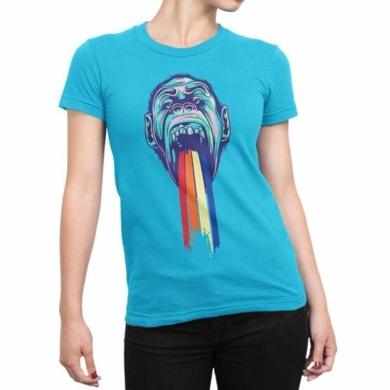 Gorilla T-Shirts "Gorilla Rainbow". Womens Shirts.