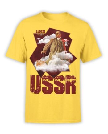 Funny T-Shirts "Lenin and Cat". Mens Shirts.