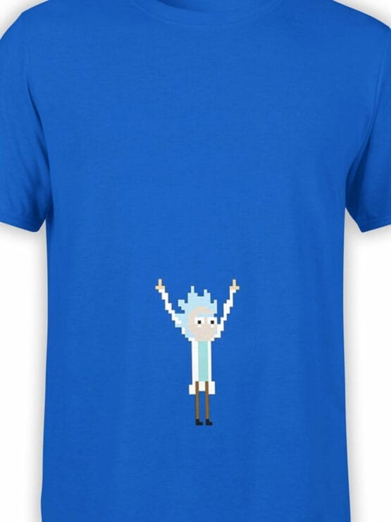 0123 Rick and Morty T Shirt Pixel Rick Front Color