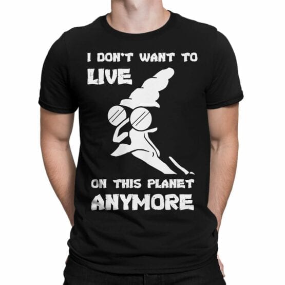 Futurama T-Shirts "Don't Want to Live". Mens Shirts.