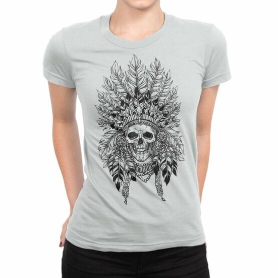 Skull T-Shirt "Indian". Womens Shirts.