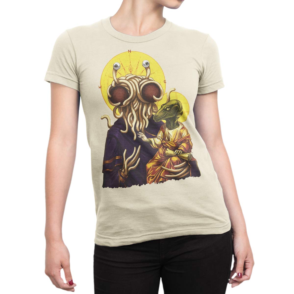Stor mængde Døde i verden kontrollere Funny T-Shirts. "Flying Spaghetti Monster" Unisex T-Shirt. 100% Cotton.