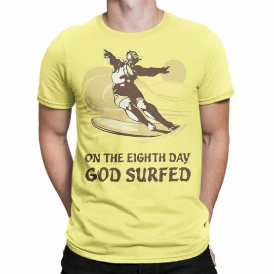 Funny T-Shirts "God Surfed". Cool T-Shirts.