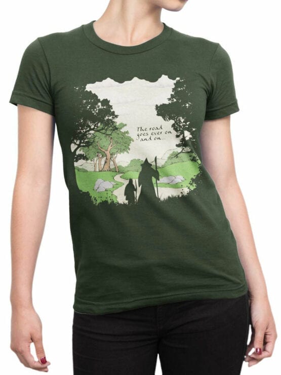 0392 Lord of the Rings T Shirt The Road Front Woman