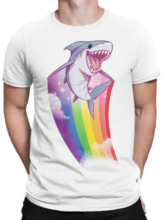 Funny T-Shirts "Rainbow Shark". Cool T-Shirts.