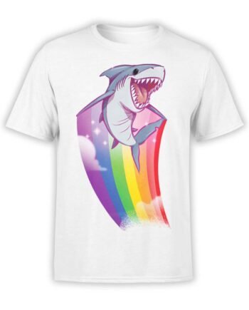 Funny T-Shirts "Rainbow Shark". Cool T-Shirts.