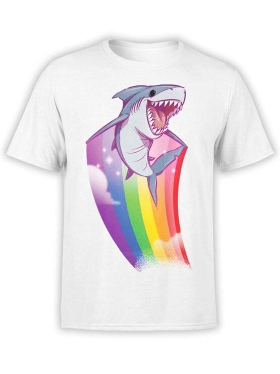 Funny T-Shirts "Rainbow Shark". Cool T-Shirts.
