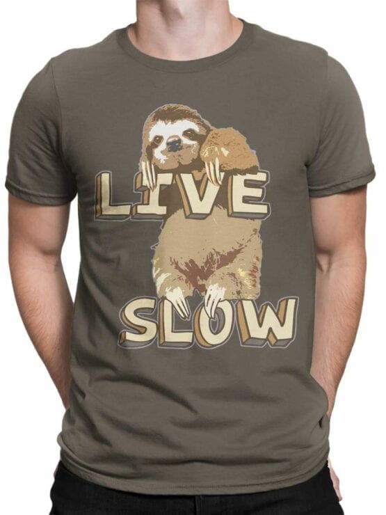 0497 Sloth T-Shirt Live Slow