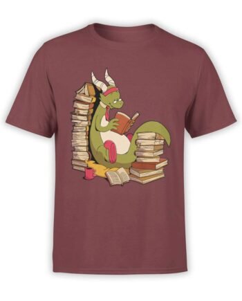0560 Dragon T-Shirt Book Wyrm_Front Maroon