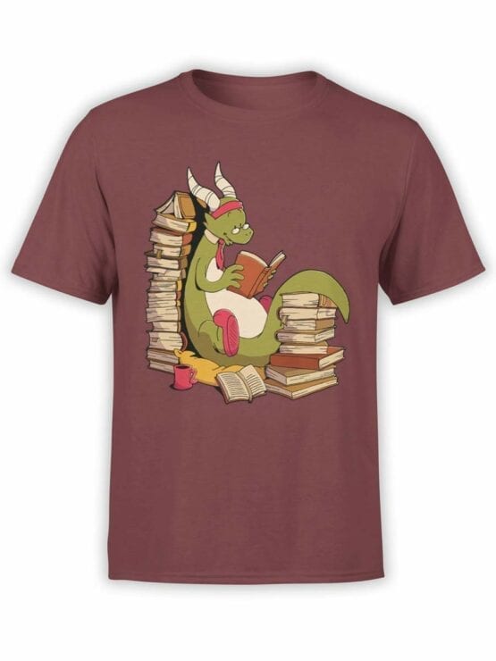 0560 Dragon T-Shirt Book Wyrm_Front Maroon