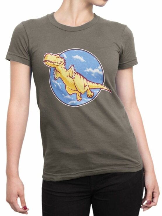0564 Dinosaur T-Shirt I Can Fly_Front_Woman