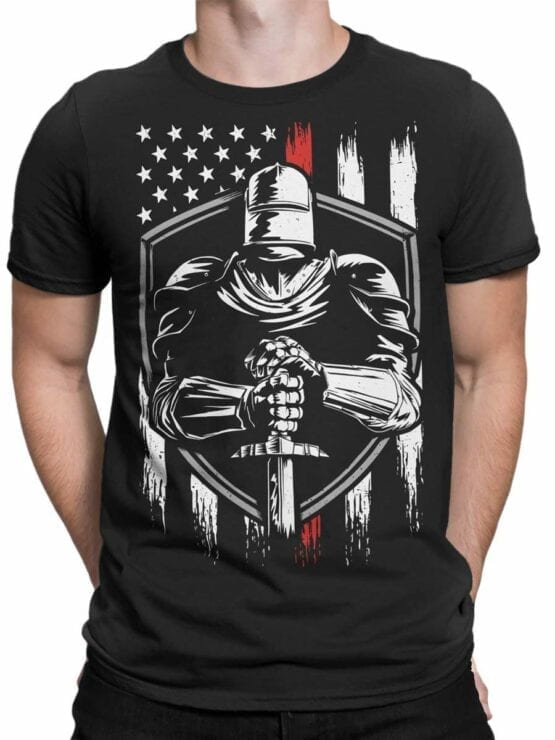 0574 Knight T-Shirt Patriotic Knight_Front_Man