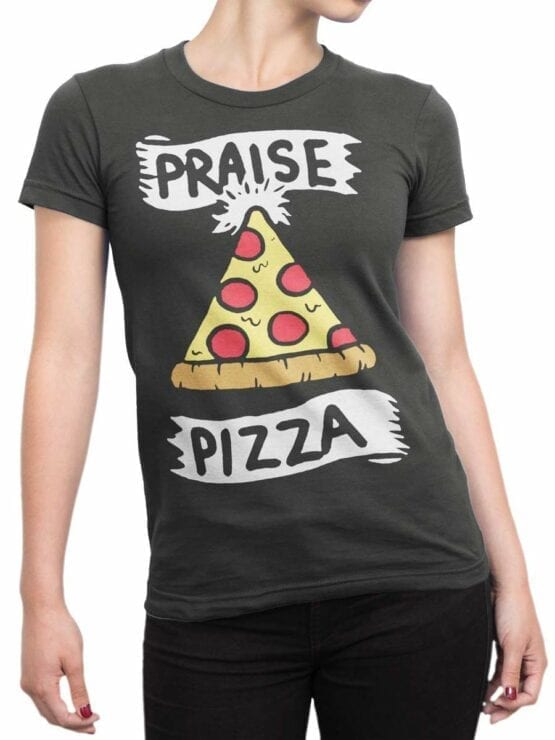 0579 Pizza T-Shirt Praise Pizza_Front_Woman