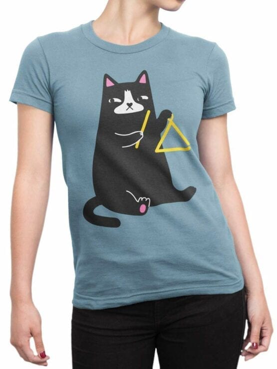 0588 Cat Shirts Triangle Cat_Front_Woman