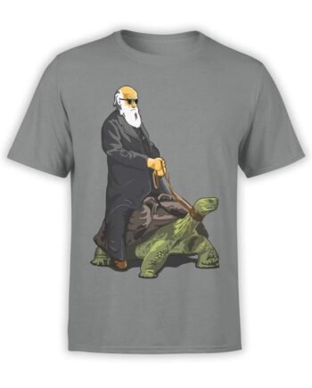 0589 Funny T-Shirt Darwin on the Turtle_Front Asphalt