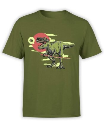 0597 Dinosaur Shirt Samurex_Front Olive