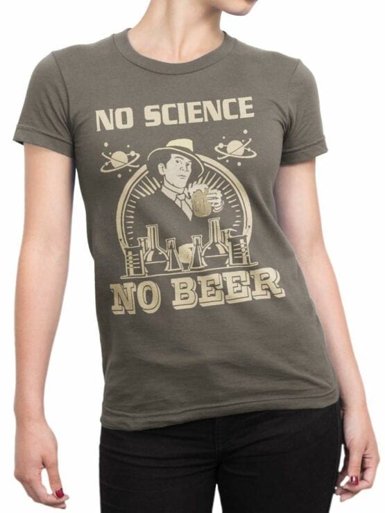 0600 Science Shirts No Science No Beer_Front_Woman