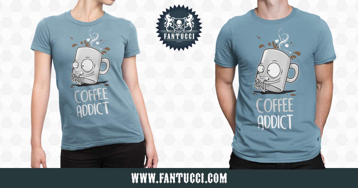 Coffee Shirts. Addict Unisex T-Shirt. 100% Cotton. High Quality.