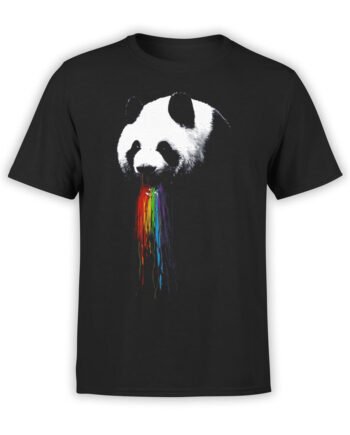 0651 Panda Shirt Rainbow Front
