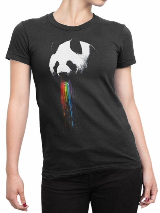 0651 Panda Shirt Rainbow Front Woman
