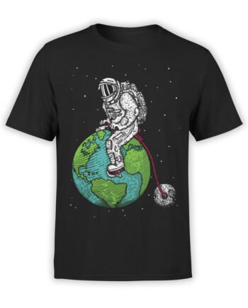 0660 NASA Shirt Astronaut Bicycle Front