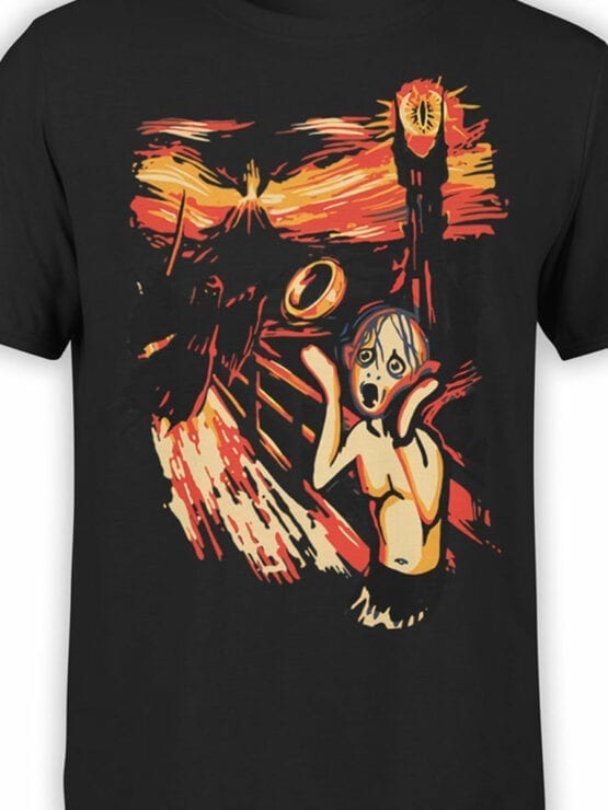 0664 Lord of the Rings Shirt Gollum Scream Front Color