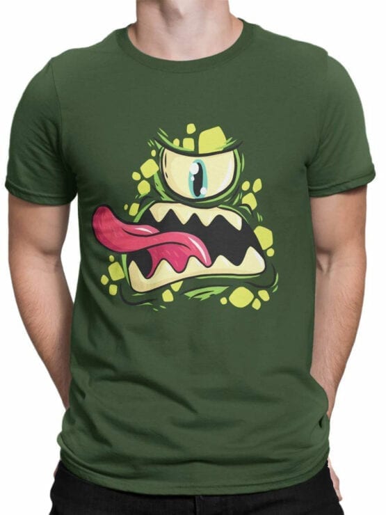 0695 Cool T Shirts Green Monster Front Man
