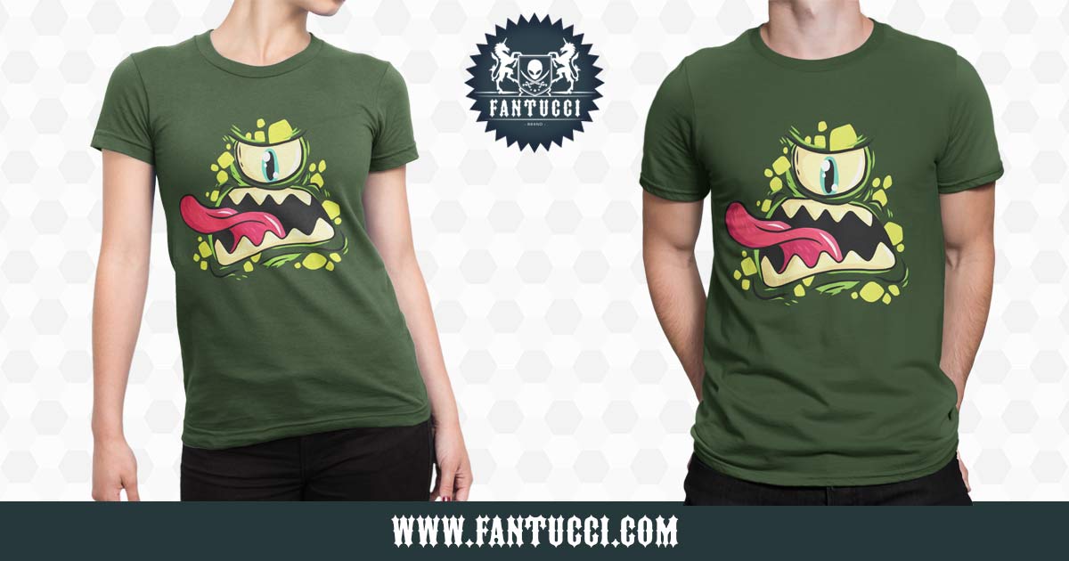 Monster T-Shirts. Green Unisex T-Shirt. 100% Ultra Cotton.