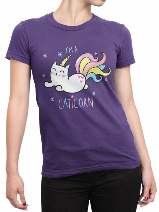 0703 Unicorn Shirt Caticorn Front Woman