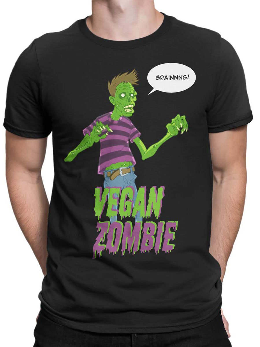 Kids T-Shirt Vegan Vegetarian Zombie Green 