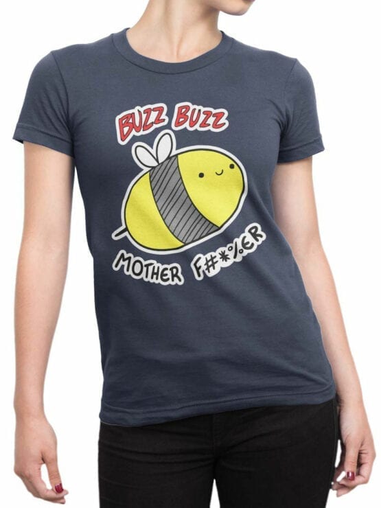0734 Funny T Shirts Buzz Front Woman