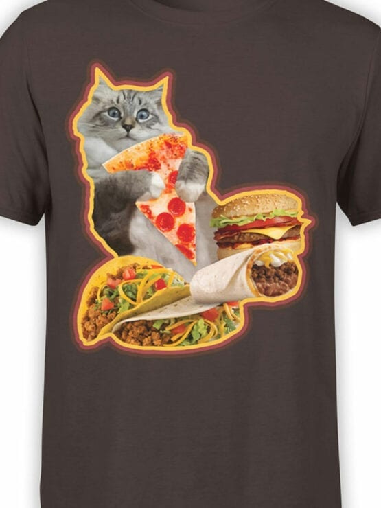 0735 Cat Shirts Hungry Front Color