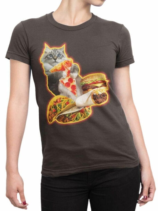 0735 Cat Shirts Hungry Front Woman
