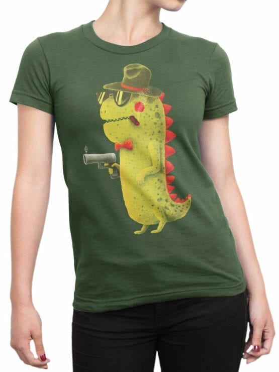 0741 Dinosaur T Shirt Gentleman Front Woman
