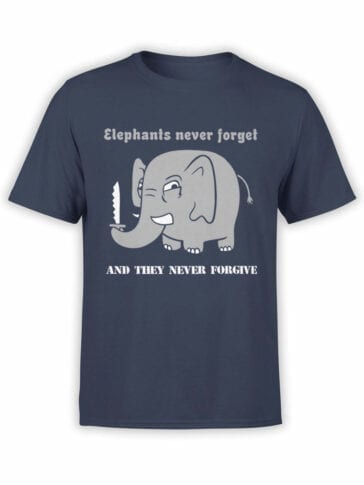 0746 Elephant Shirt Never Forget Front