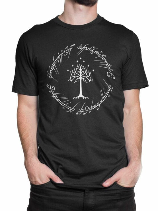 0749 Lord of the Rings Shirt White Tree of Gondor Front Man 2