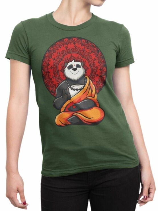 0801 Panda Shirt Meditation Front Woman