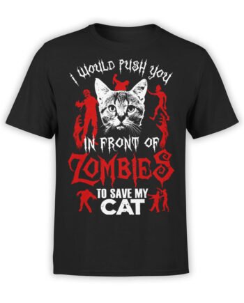 0808 Cat Shirts Zombies Front