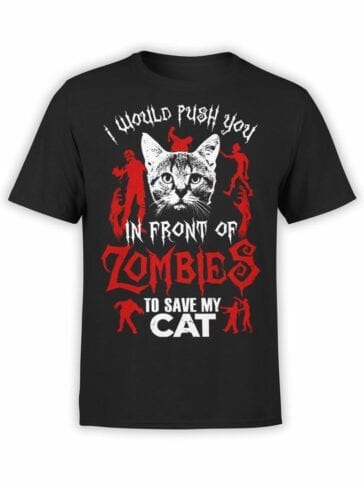 0808 Cat Shirts Zombies Front
