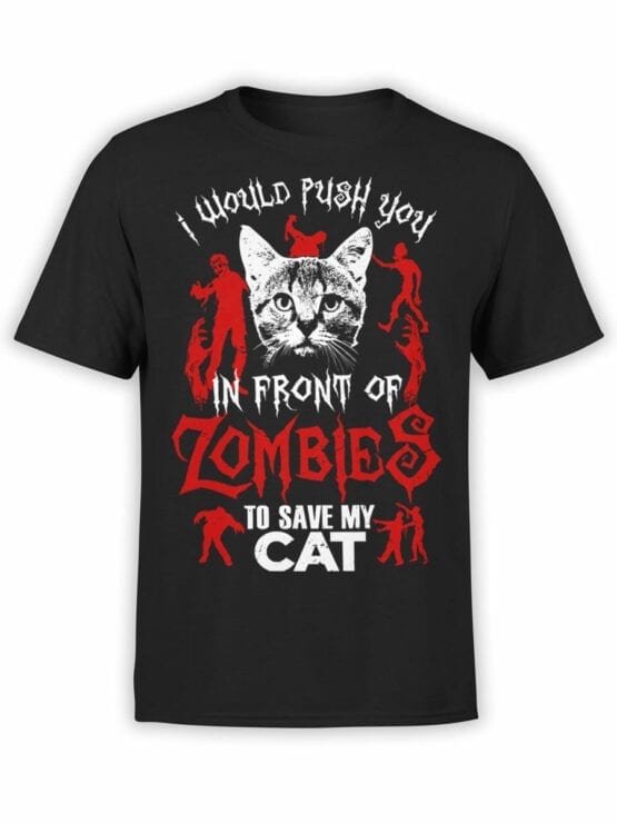 0808 Cat Shirts Zombies Front