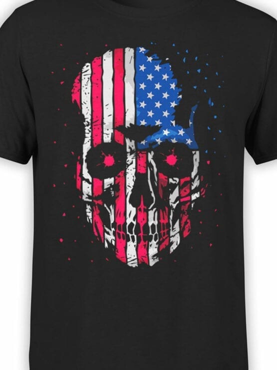 0813 Patriotic Shirts USA Skull Front Color