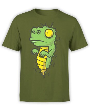 0837 Dinosaur Shirt Dino in the Bush Front